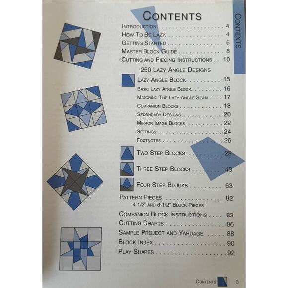 Lazy And Lovin' It Step by Step 250 Lazy Angle Blocks Quilt Book Joan Hawley - Picture 5 of 6